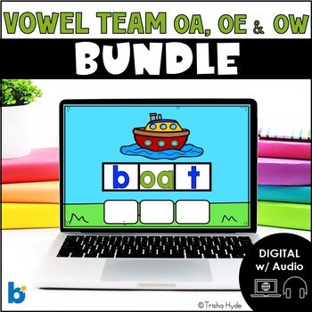 Preview of Vowel Team OA OE and OW | Bundle | Phonics | Boom Cards