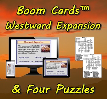 Preview of Boom Cards™ Westward Expansion & Four Puzzles