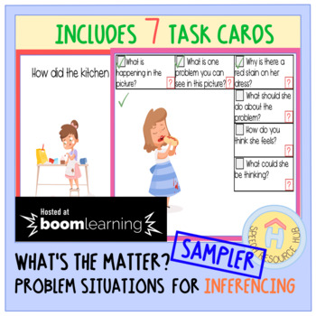 Preview of Boom Cards™ - What's the Matter? Problem Situations for Inferencing SAMPLER