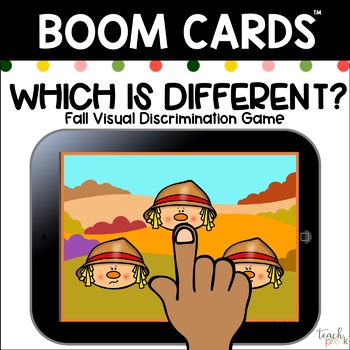 Preview of Boom Cards:   Which Scarecrow is Different?  Distance Learning