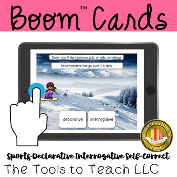 Preview of Boom™ Cards Winter Sports Declarative Interrogative Sentences Digital Resource 1