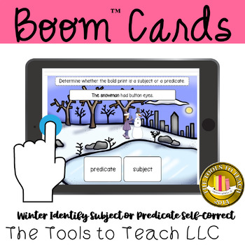 Preview of Boom™ Cards Identify Subjects and Predicates Self-Correct Digital Resource