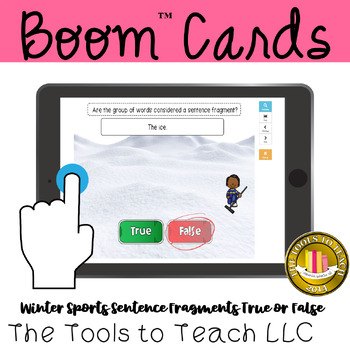 Preview of Boom™ Cards Winter Sports Sentence Fragments True or False Digital Resource