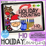 Boom Cards™ ● Winter Holiday Counting ● Number Activity 1-