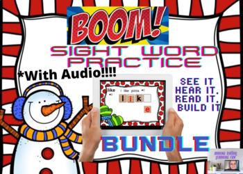 Preview of Boom Cards - Winter Sight Word Practice *With Audio BUNDLE