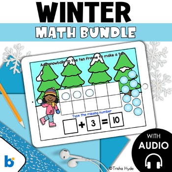 Preview of Winter Math Bundle Boom Cards Kindergarten