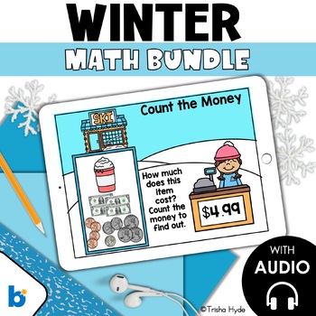 Preview of Boom Cards Winter Math Bundle Second Grade