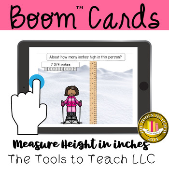 Preview of Boom™ Cards Winter Sports Measure Height Movable Ruler Digital Resource