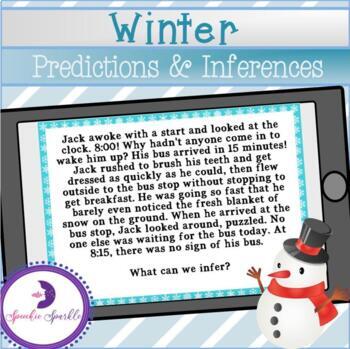 Preview of Boom Cards: Winter Predictions & Inferences (Distance Learning)