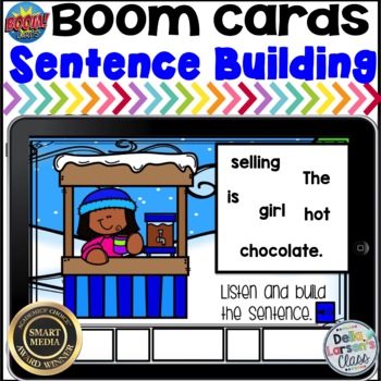 Preview of Boom Cards Winter Sentence Building