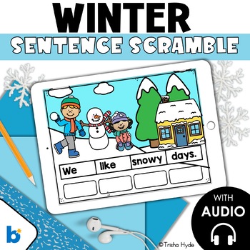 Preview of Boom Cards | Winter | Sentence Scramble