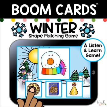 Preview of Boom Cards: Winter Shape Matching  *Distance Learning