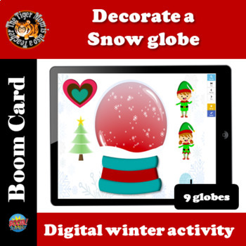 Preview of Boom Cards | Winter activity | Decorate a snow glove - 10 houses