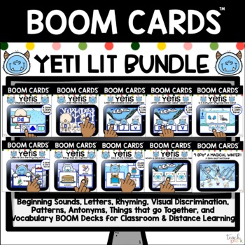 Preview of Boom Cards: Yeti Literacy Bundle