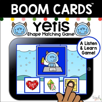Preview of Boom Cards: Yetis Shape Matching Game