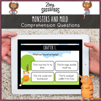 Preview of Boom Cards™ Zoey and Sassafras Monsters and Mold Comprehension Questions