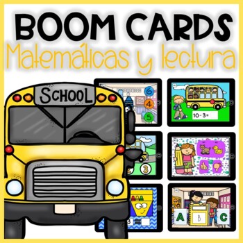 Preview of Boom Cards de lectura y números | Literacy and Math Games in Spanish 