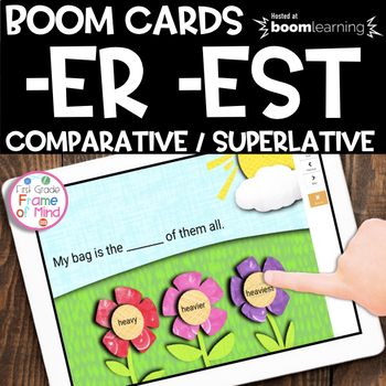 Preview of Boom Cards | -er -est comparing adjectives