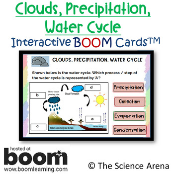 Boom Cards on Clouds, Precipitation, Water Cycle, Types of Clouds and More