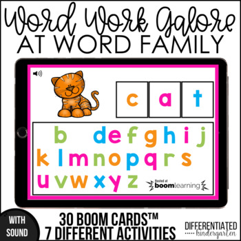 Preview of Boom Cards - AT Word Family Distance Learning