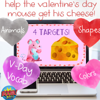 Preview of Boom | Help the Mouse Get His Cheese! Valentine's Day Vocab/Language Concepts