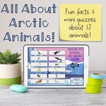 Preview of Boom Learning | All About Arctic Animals! Fun Facts About 12 Animals + Mini Quiz