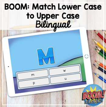 Preview of Boom Cards: Alphabet Match Lower Case to Upper Case - DISTANCE LEARNING -