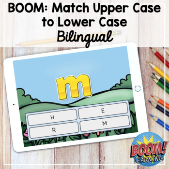 Preview of Boom Cards: Alphabet: Match Upper Case to Lower Case - DISTANCE LEARNING -