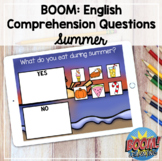 Boom Cards: Comprehension Questions (Summer - English) DIS