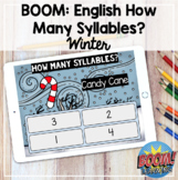 Boom Cards: English How Many Syllables - Winter - DISTANCE