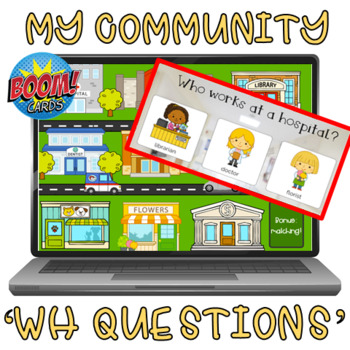 Preview of Boom Learning | Explore the Community! (Wh- Questions & Activities)