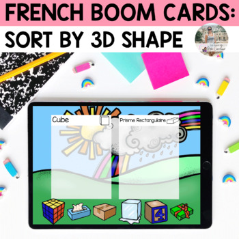 Preview of French Boom Cards: Math - Sort by 3D Shape