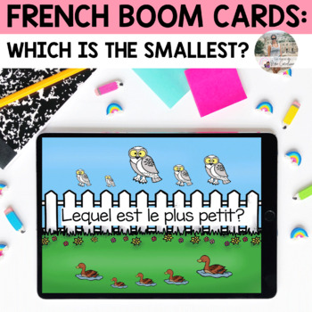Preview of French Boom Cards: Math - Measurement: Which is the Smallest?