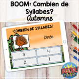 Boom Cards: French Syllables / Les syllabes (l'automne) DI