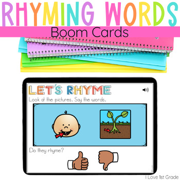 Preview of Rhyming Words Boom Cards Identifying Rhymes