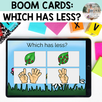 Preview of Boom Cards: English Math - Counting: Which has less?