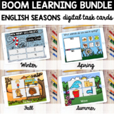 BUNDLE Boom Cards: English Seasons Activity - DISTANCE LEARNING -