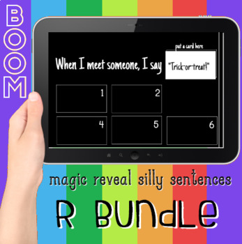 Preview of Boom Magic Reveal Silly Sentences: /r/ Articulation Bundle (distance learning)