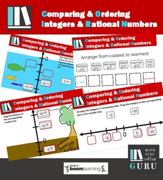 Preview of Boom cards Comparing & Ordering Integers & Rational Numbers distance learning