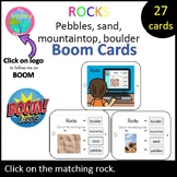 Boom cards- Science Fusion Rock. Pebbles, sand, mountainto
