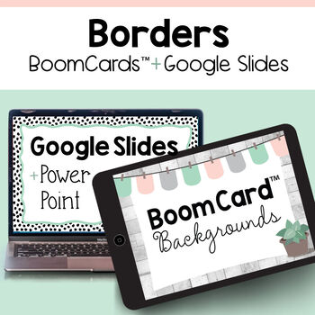 Preview of BoomCard™ & Google Slides / Power Point Digital Borders - Calming Dots & Plants