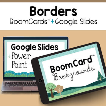 Preview of BoomCard™ & Google Slides / PowerPoint Borders - BOHO Nature & Forest