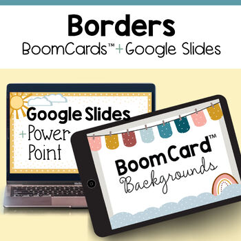 Preview of BoomCard™ & Google Slides / PowerPoint Borders - BOHO Sunshine and Rainbows