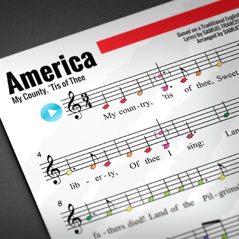 Preview of America (My Country, 'Tis of Thee) - Boomwhackers Tubes Sheet Music | Patriotic