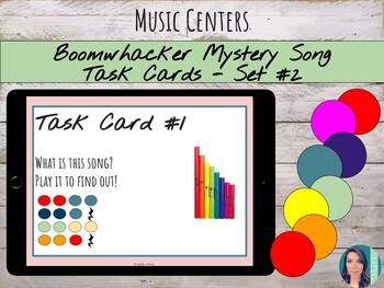 Preview of Boomwhacker or CML Song Maker Mystery Song Task #2 Cards for Music Centers