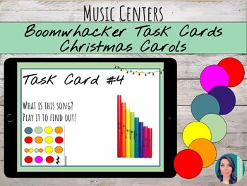 Preview of Boomwhacker or CML Song Maker Mystery Song Task Cards | Christmas Carols