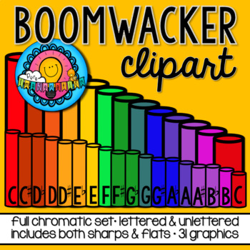 Preview of Boomwhackers COMPLETE Chromatic Scale Boomwhacker Clipart Set