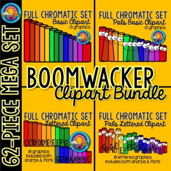Preview of Boomwhackers MEGA Boomwhacker Clipart Set, Lettered & Unlettered