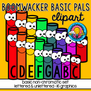 Preview of Boomwhackers Pals Basic Boomwhacker Non-Chromatic Clipart Set