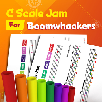 Preview of Boomwhackers Tube Sheet Music: Scale Jam (Color Coded Notes) - FREEBIE